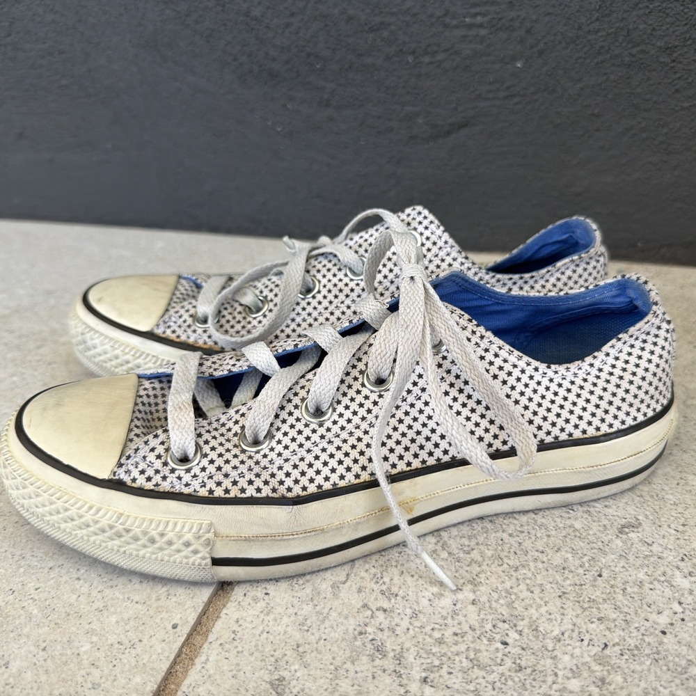 Converse all stars White Navy star‎ pattern low top M4/W6